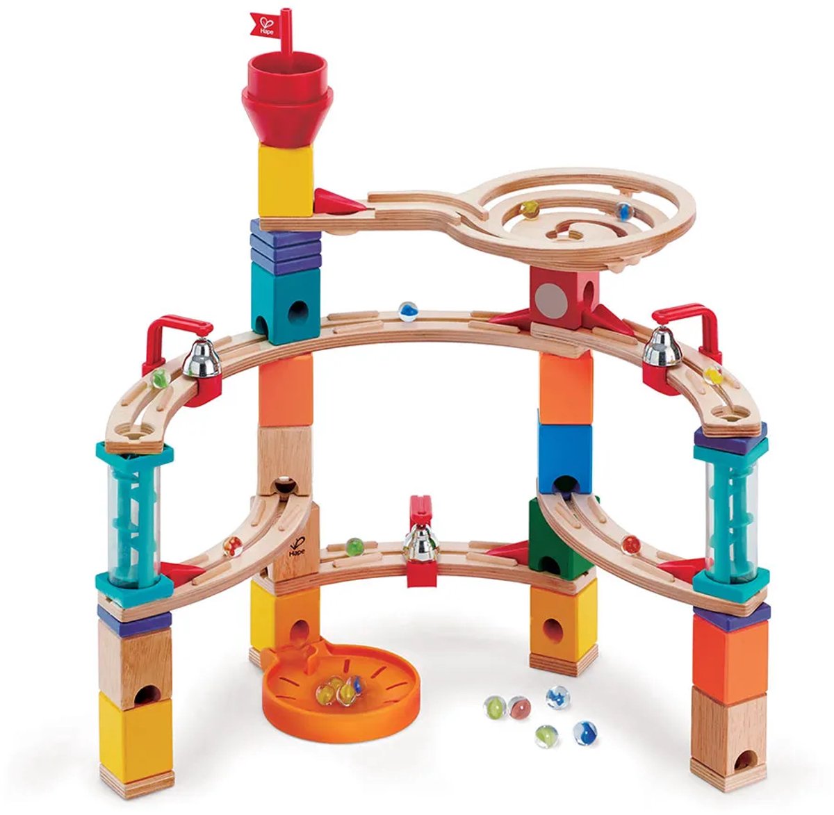 Hape Castle Escape Quadrilla Knikkerbaan – 102-delig bouwset met klokkjes en transparante trappen, vanaf 4 jaar — afbeelding 22