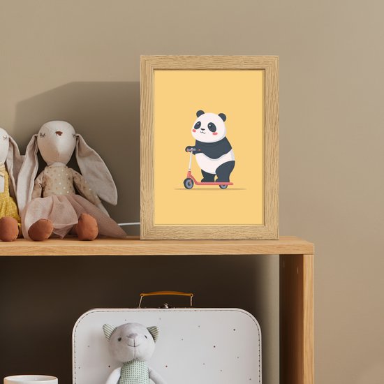 Nachtlampje 15x20 cm - Kinder lampje - Panda - Step - Geel - Tafellamp kinderkamer - Slaapkamer lamp - Bedlamp kinderen - Kinderlampje stopcontact - Wandlamp babykamer - Nachtlampjes van OnlyWow — afbeelding 3