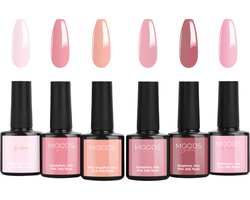 Moods Gellac 6-delige Set - Transparante Gel Nagellak - 8ML - Pink Jelly Nude Edition - Gellac - Nagels - Gellak Starterspakket - Nude Kleuren - HEMA- & TPO-vrij