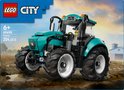 Doos van LEGO City Tractor 60498 met tractor in een veld.