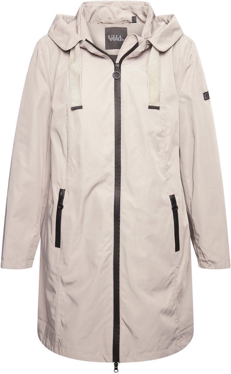 Ulla Popken - Dames - HYPRAR functionele jas waterdicht capuchon - Medium grijs - Maat 42+