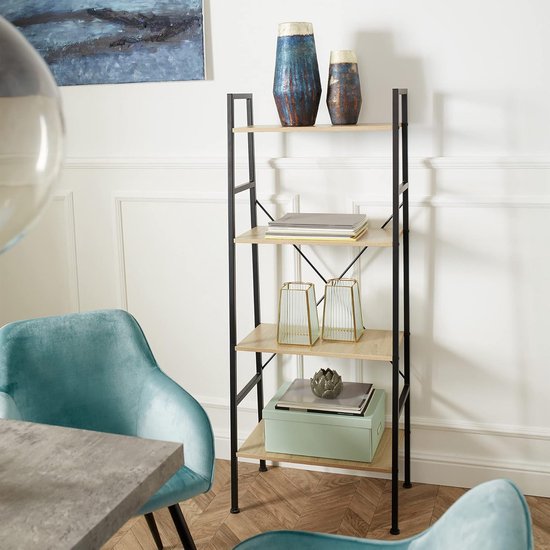 Industriële Wandkast Liverpool met 4 Planken - Stevig Metalen Frame en