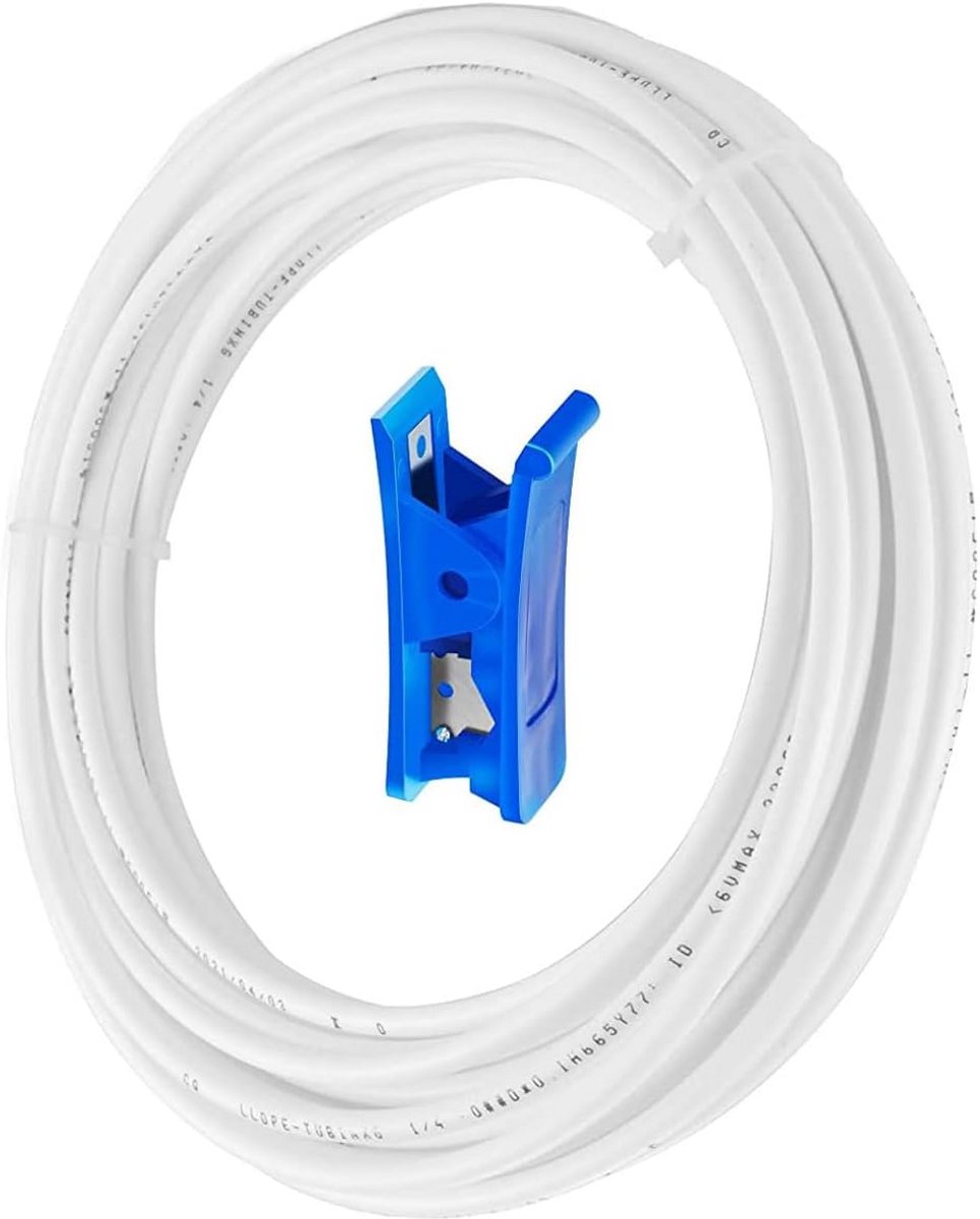 10 Meter Witte Waterleiding voor Koelkast en Waterfilter met Slangknip