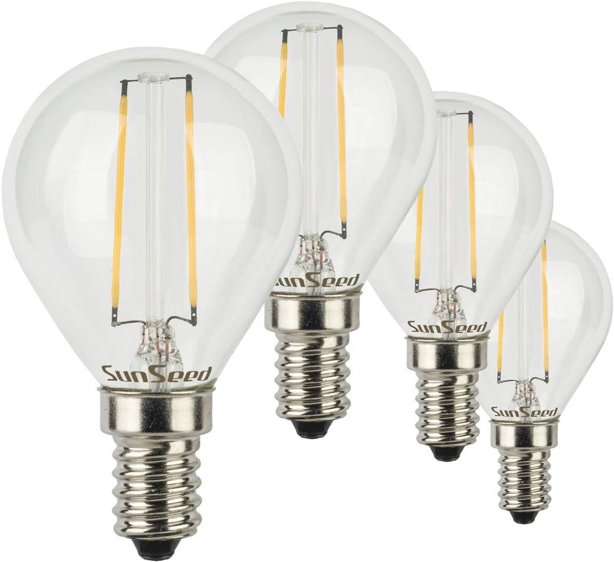 4x LED Golfbal Lamp E14 3W Vervangt 32W Warm Wit Licht 2700K Filament LED