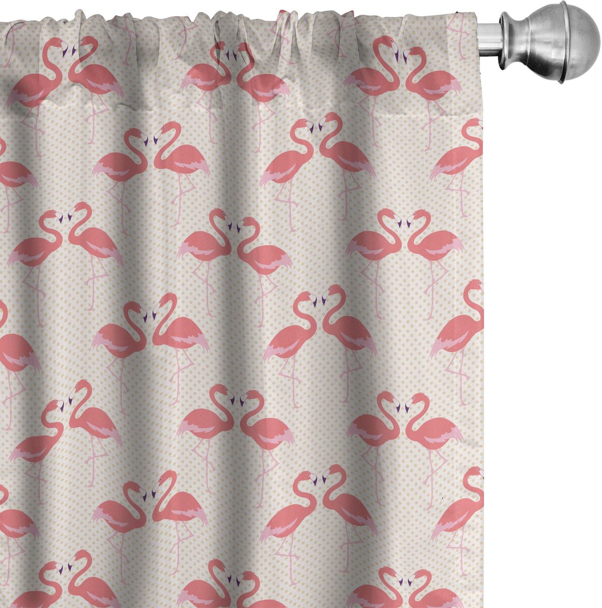 ABAKUHAUS Flamingo – Gardijnen 2x75x245 cm – Mikrofaser, Halfschaduw Beige