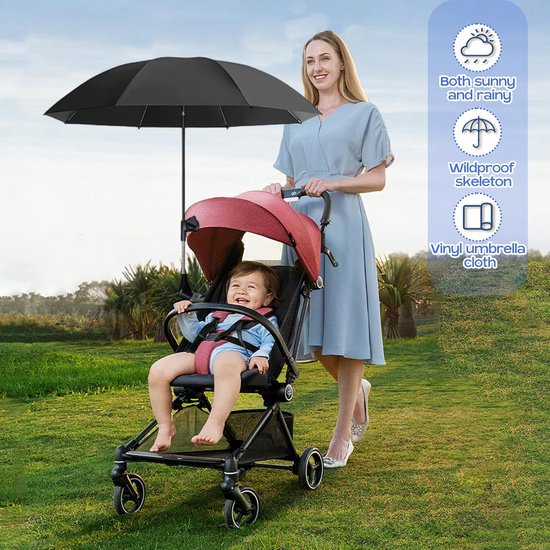 Babyparasol universele UV-parasol voor kinderwagens en buggy's clip op de kinderwagenparaplu met verstelbare bevestigingsclip