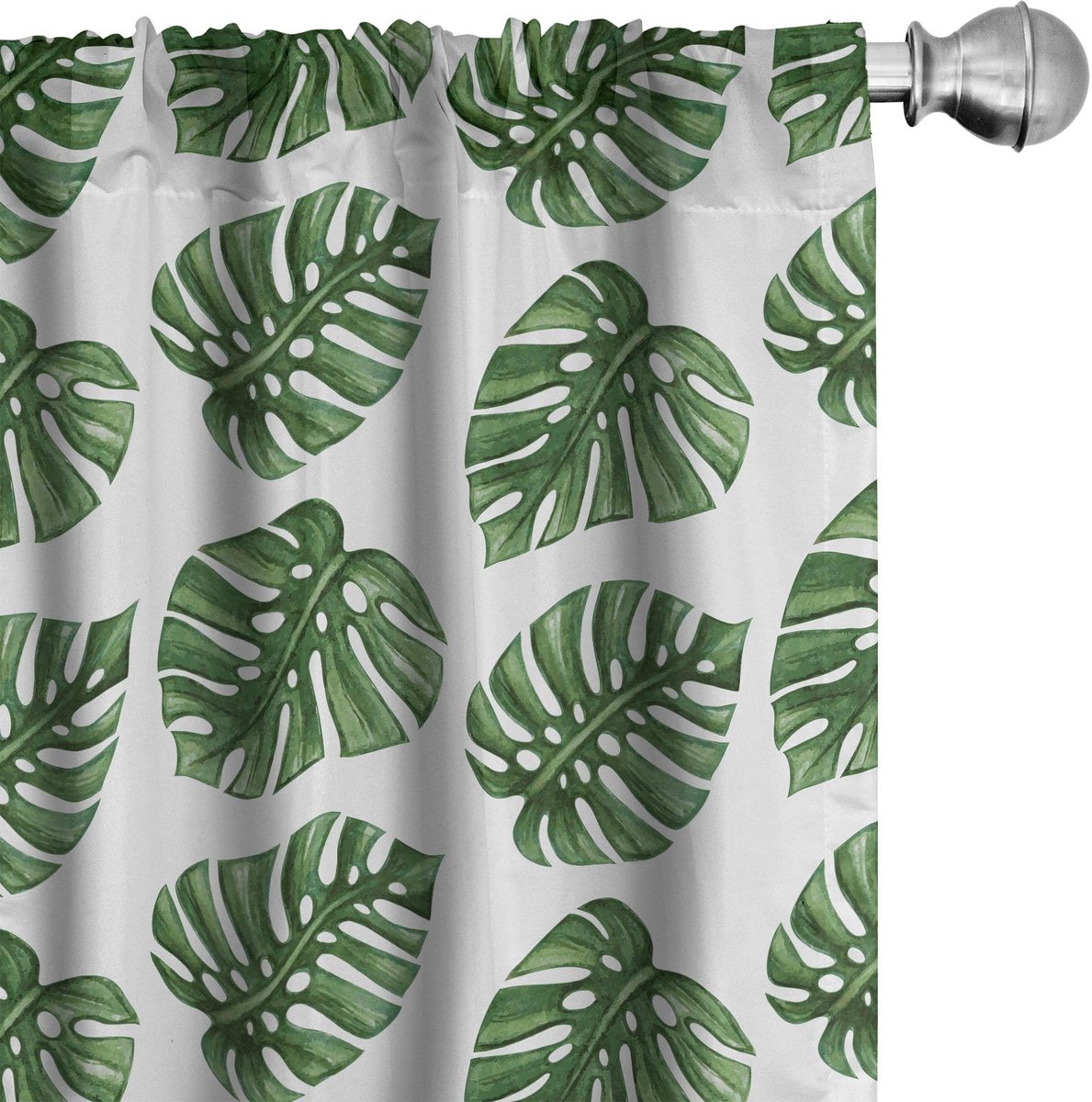 ABAKUHAUS Groene Blad Gordijnen – 2x75x245 cm – Mikrofaser – Halfdonker