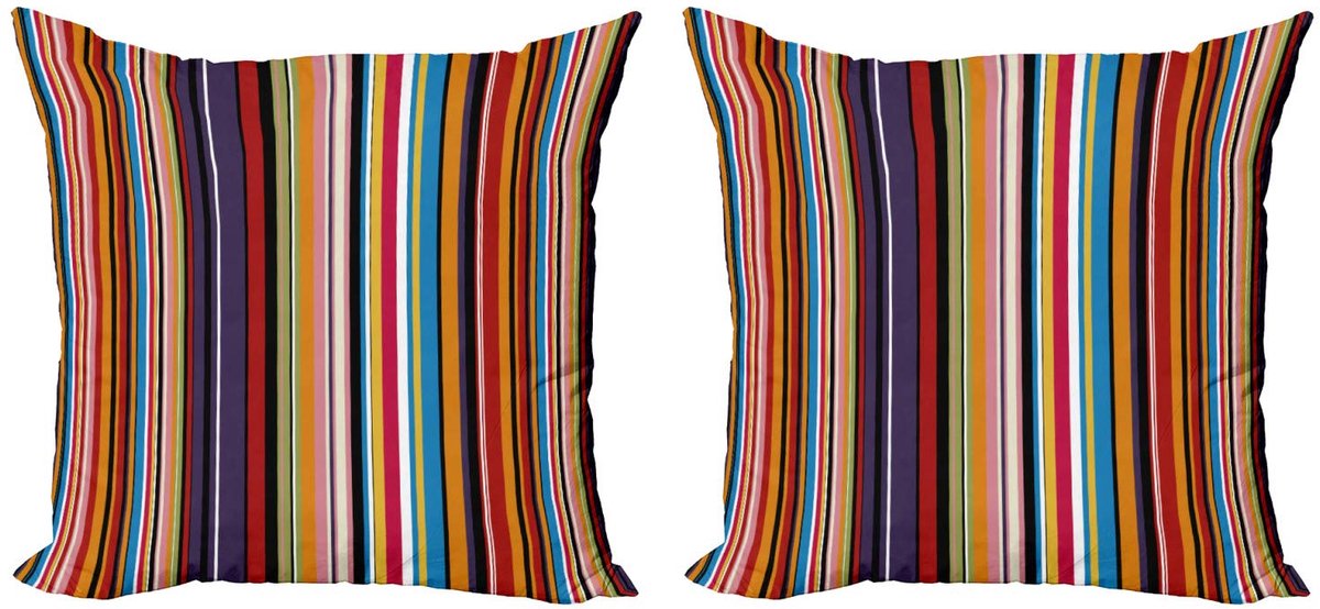 ABAKUHAUS Abstrakt Kussenhoes Set – 2x50x50 cm – Multicolor, Dubbelzijdig bedrukt Mehrfarbig