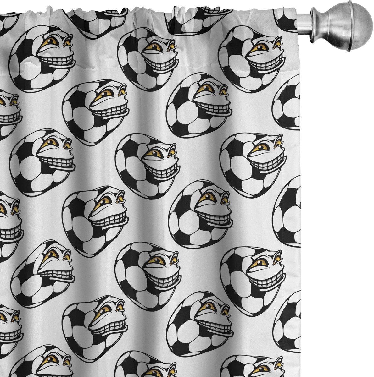 ABAKUHAUS Voetbal Gordijnen – 2-delige Set 75x245 cm – Microfaser, Halfdonker