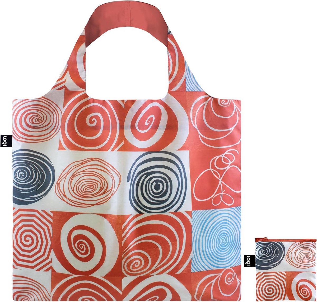 Duurzame Tote Bag met Spiraal & Raster Kunstprint - Multikleurig Ontwerp