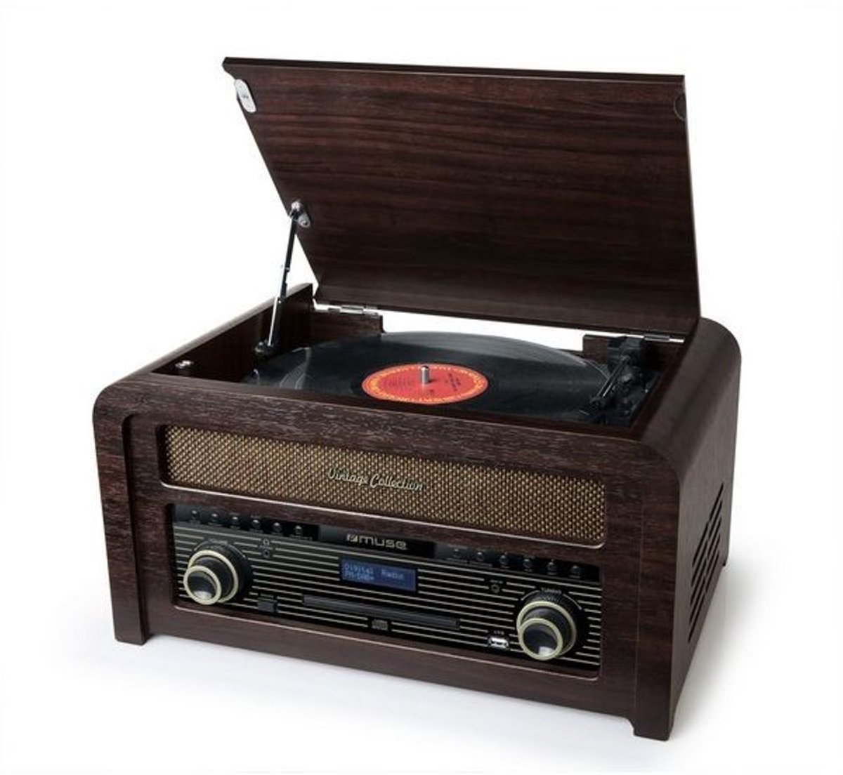 Muse MTB-1150DAB - Vintage muziekcenter met DAB+/FM-radio, CD- en platenspeler en bluetooth
