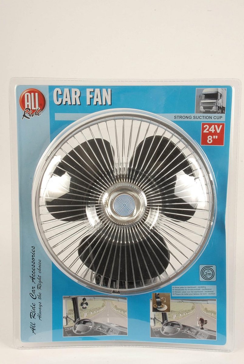 Krachtige 24V Ventilator voor Vrachtwagen met Zuignap - Flexibele Auto Koeler