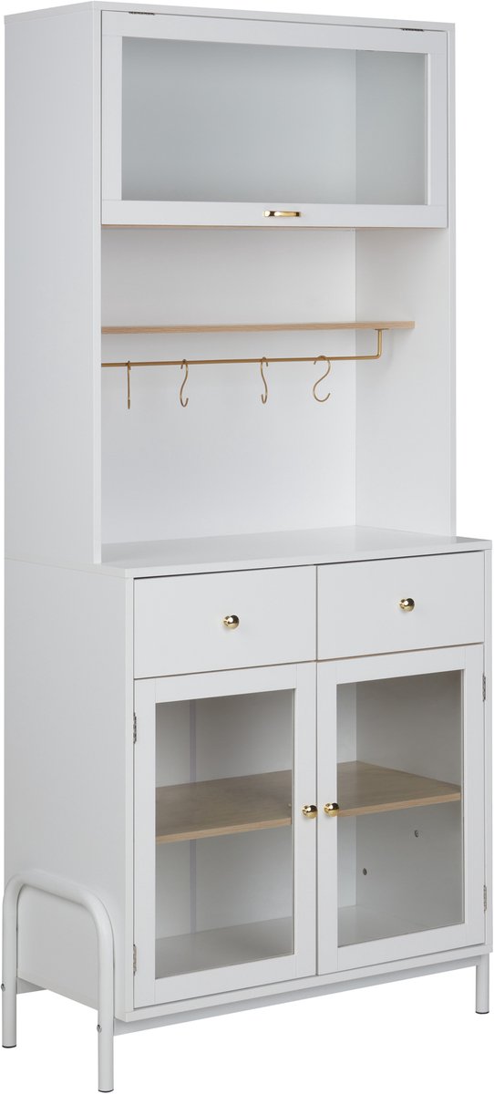 PARLIN - Vitrinekast - Wit - Hout
