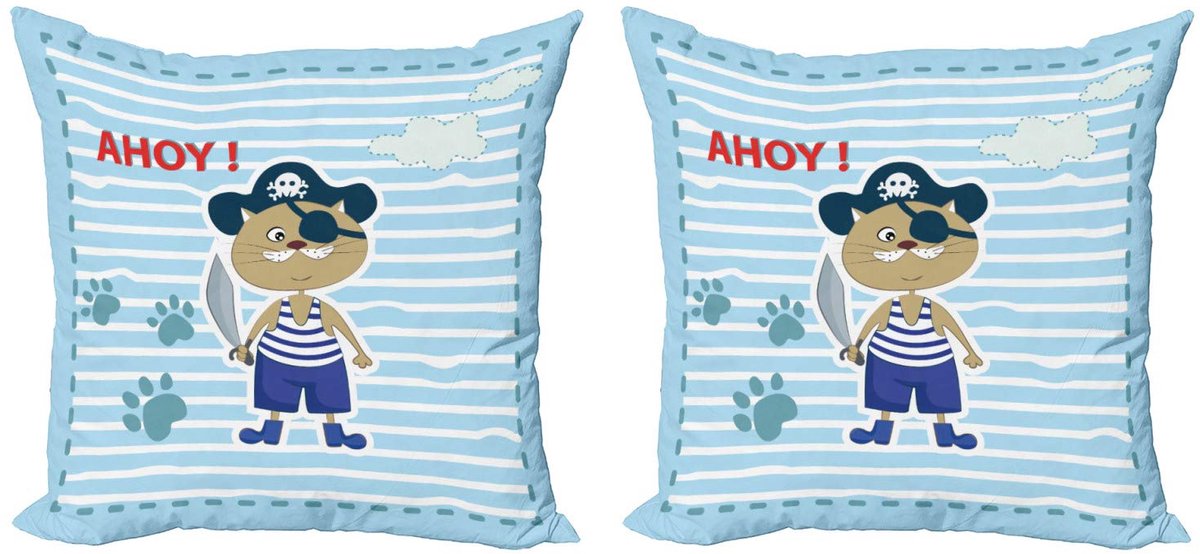 ABAKUHAUS AHOI Zeil – Kussenhoezen 2x40x40 cm – Dubbelzijdig bedrukt – Veelkleurig Violet