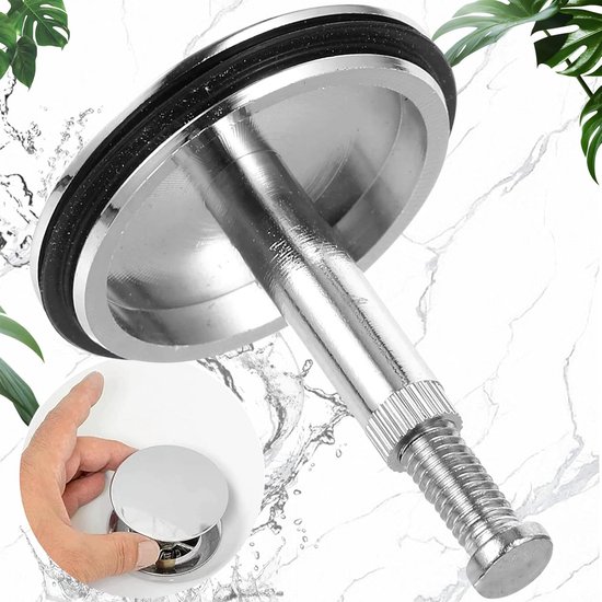 Universele Badstop en Wastafelstop 43mm - Verstelbare Afvoerplug van ...