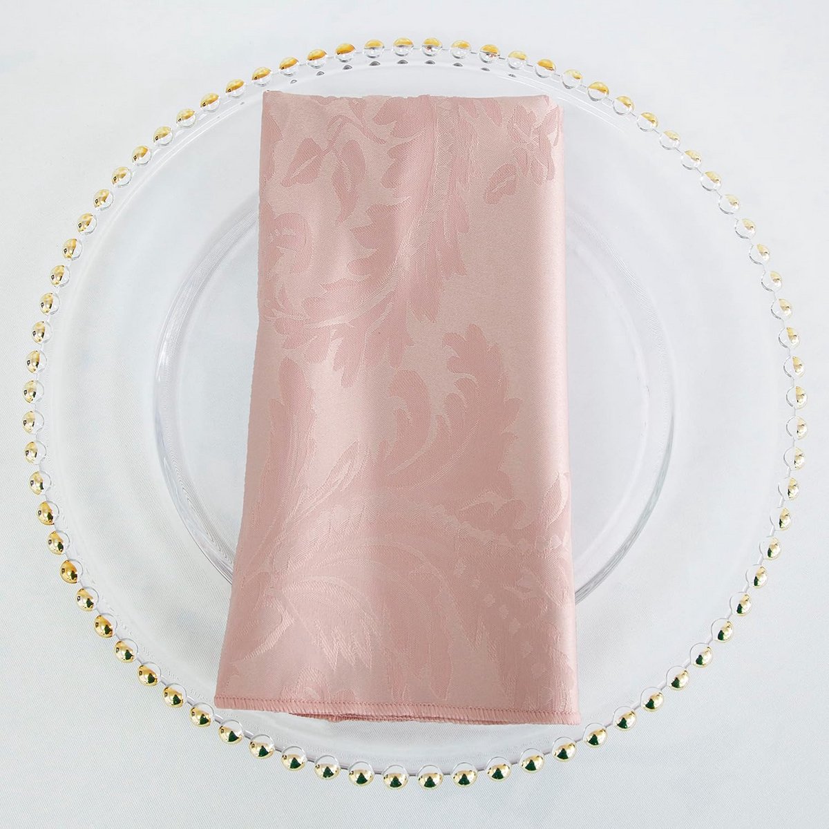 Luxe Damast Stoffen Servetten voor Bruiloft en Feesten - Blush Roze