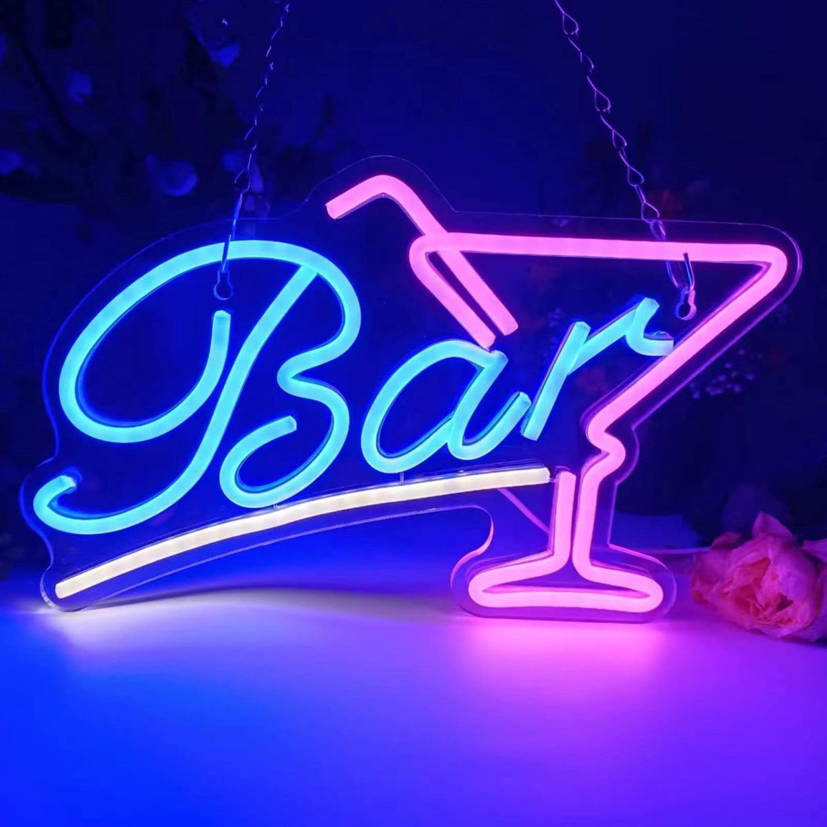 Unyqoos® Decoratief LED Neonbord voor Bars en Clubs met USB Aansluiting
