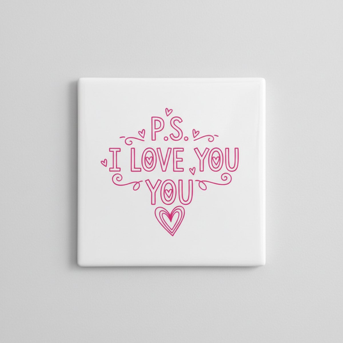 P.S. I Love You Decoratieve Tegel – Romantische Liefde Quote Cadeau – Keramische Tegel 15
