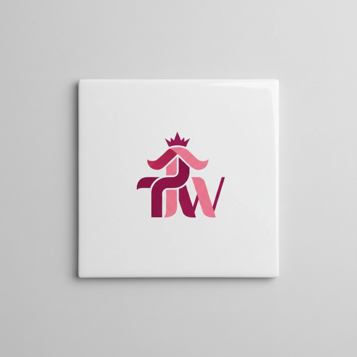 Koninklijke Monogram Kroon Initialen Tegel 15x15 cm – Moderne Elegante Keramische Decorati
