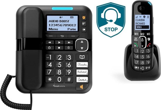 Telefoon Ranex Draadloze DECT Telefoon en Vaste Telefoon Set met Grote Toetsen voor ...