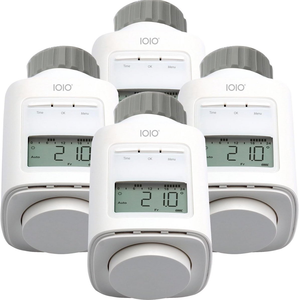 4x Programmeerbare Slimme Radiatorknop voor Energiebesparing tot 30% | Universele Montage
