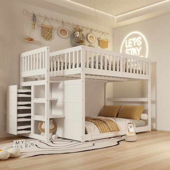Strovea Half Hoogslaper 140x200 Cm Kinderbed Met Opbergruimte 