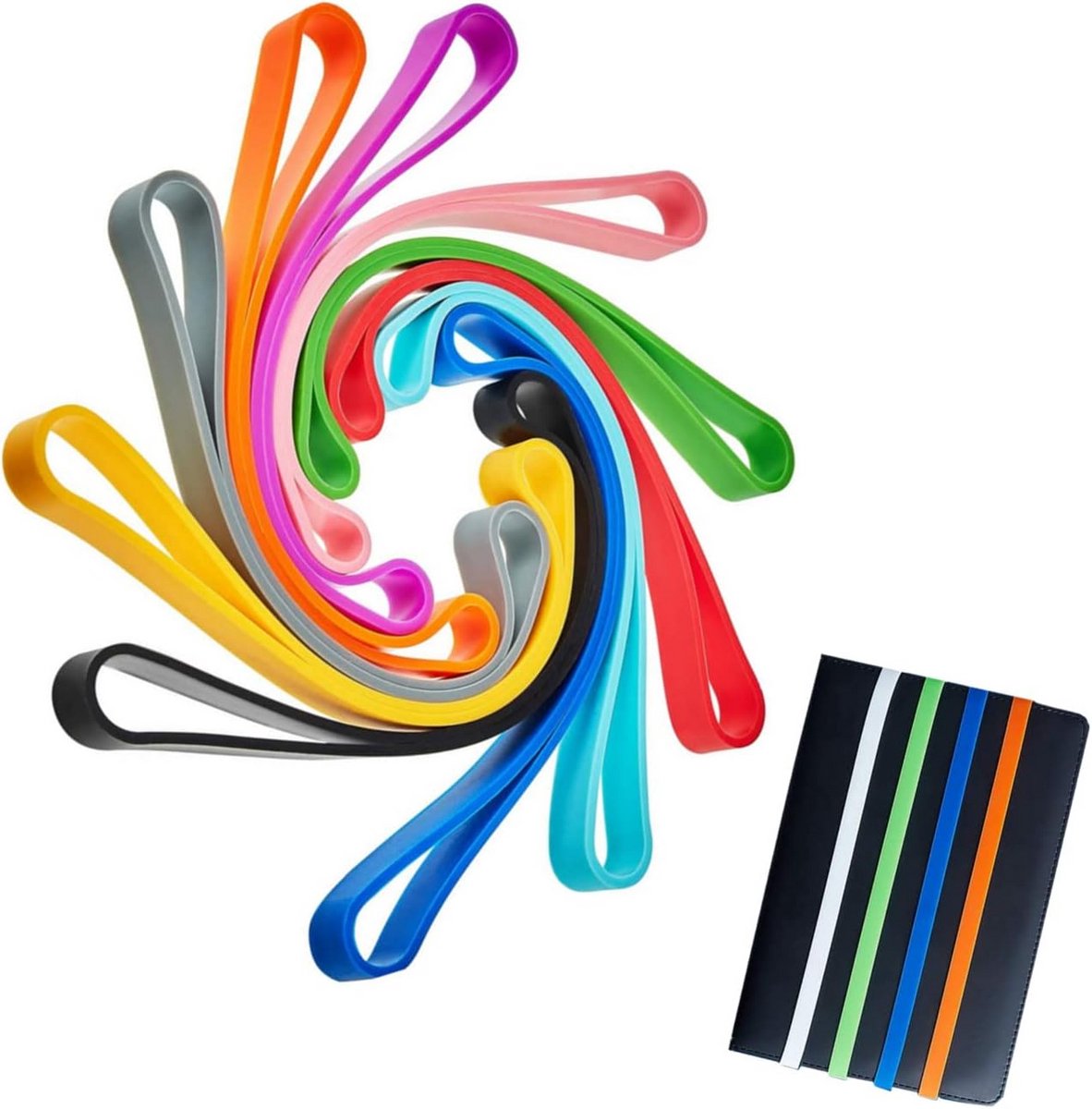 Set van 10 Grote Elastische Banden voor Planners en Organisatie - Diverse Kleuren