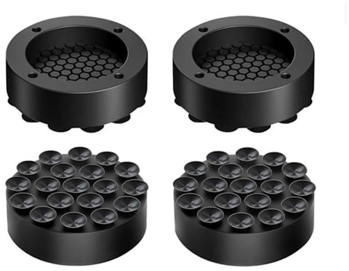 IMPERATORIS® Trillingsdempers Wasmachine - Anti-trilmatjes - Rubberen Voetjes - Geluiddempend en Anti-slip - Vloerbescherming voor Apparaten - Set van 4 - Zwart
