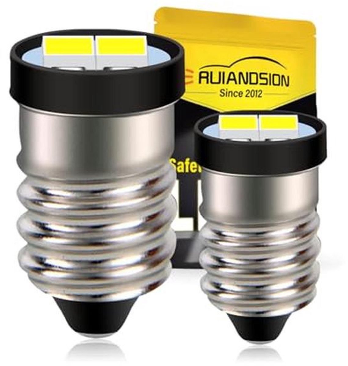 E10 LED Bulbs 3V White 5630 2SMD - Mini Light Bulbs for Torch and Flashlight