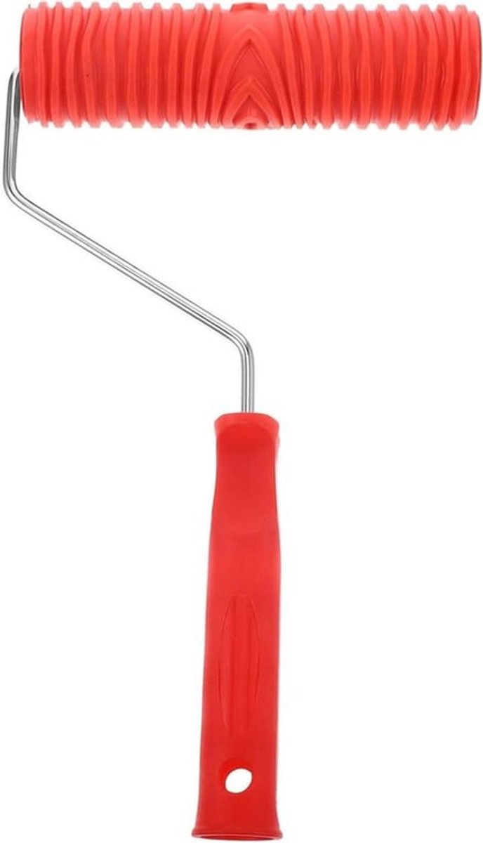 Gestructureerde verfroller voor wanddecoratie - patroon met verticale strepen - handvat met rollen - verfroller voor decoratie.