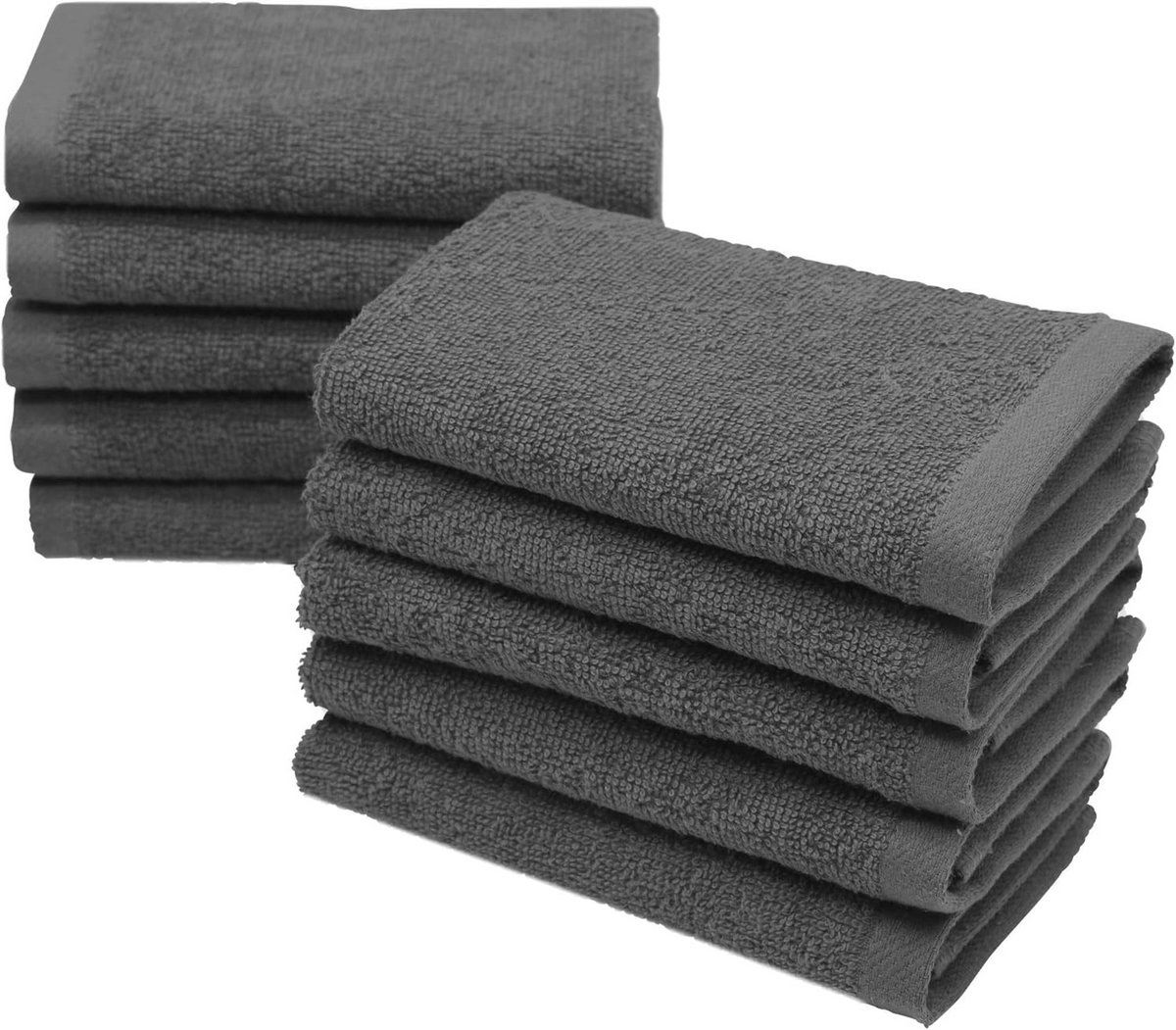 Set van 10 Absorberende Wasdoeken 30x30 cm - Katoen en Graphiet