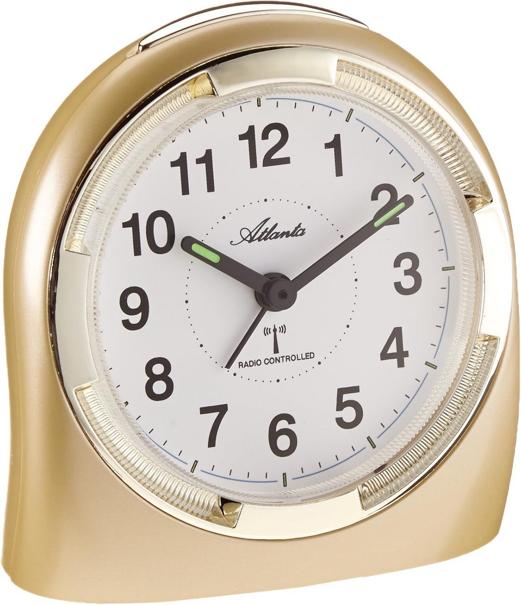 Analoge Wekker met Snooze en Licht, Stille Drang, Goudkleurig
