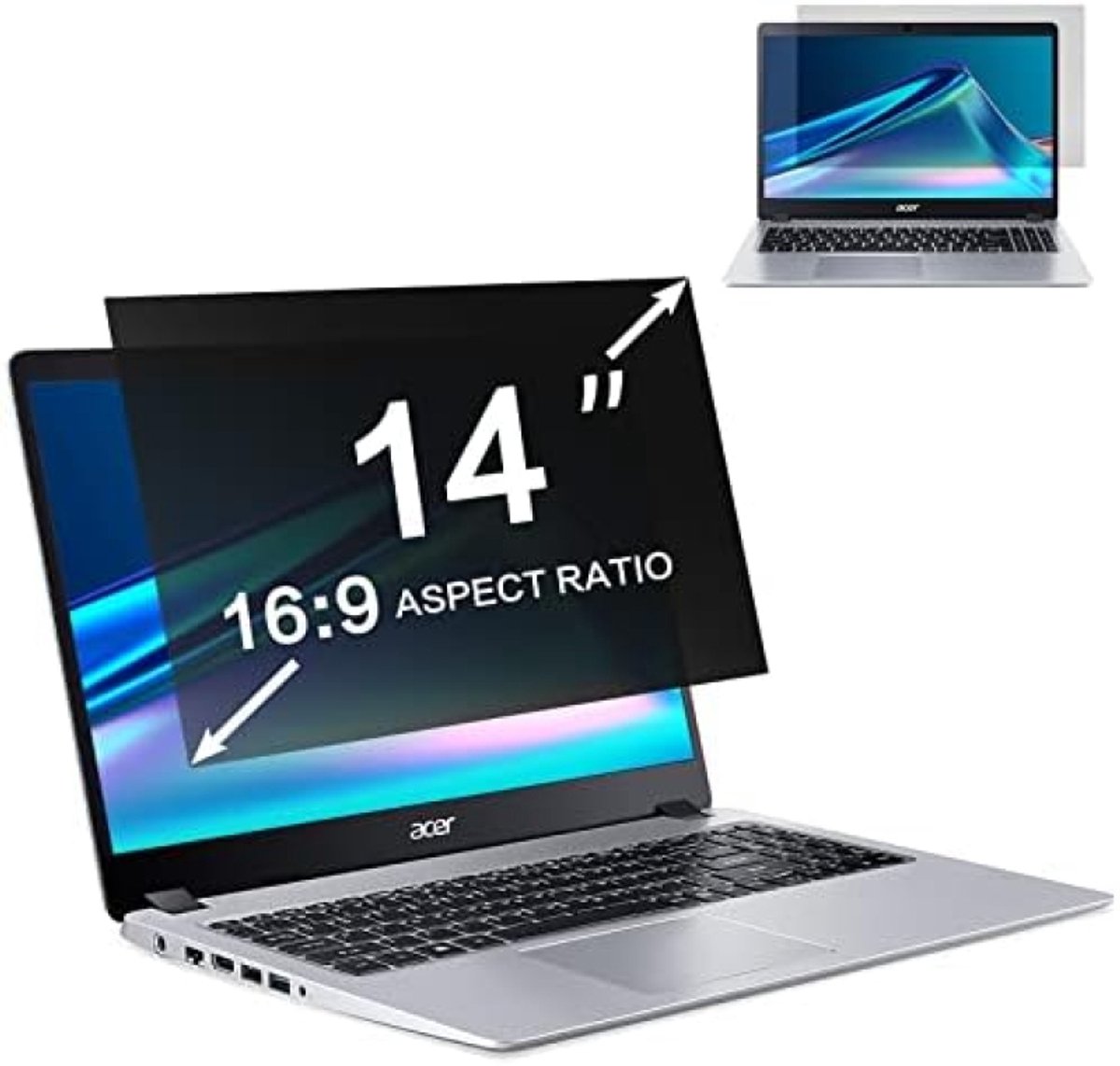 ST TRADING Laptop Privacyfilter 14 Inch - Zichtbeveiliging en Anti-verblinding