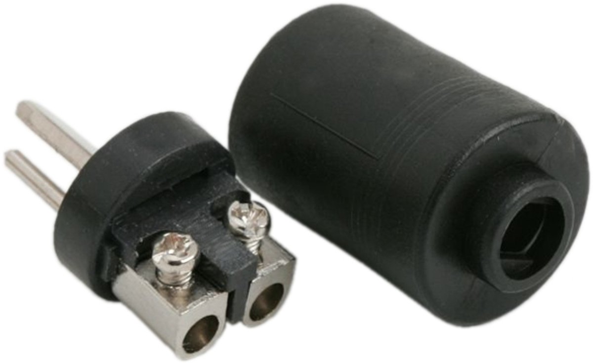10x 2-Polige Audio Connector Zwart – Speaker Stekker met Schroefaansluiting – 2-Pin Audio Plug – Kunststof - 10 Stuks [05164]