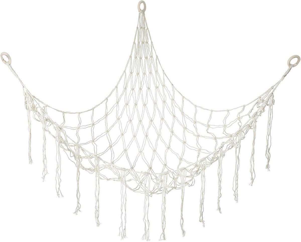 Hangmat voor Zacht Speelgoed | Duurzaam Opbergnet voor Kinderen | Stijlvol Boho Decor | 140 x 80 cm