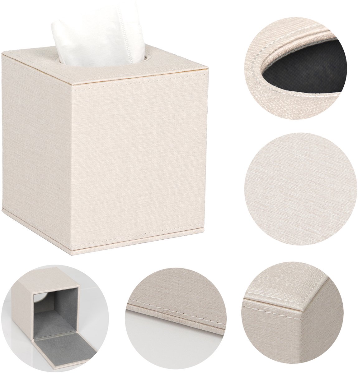 Klassieke handdoek doos, vierkante, auto leer pomp doos, rol doos