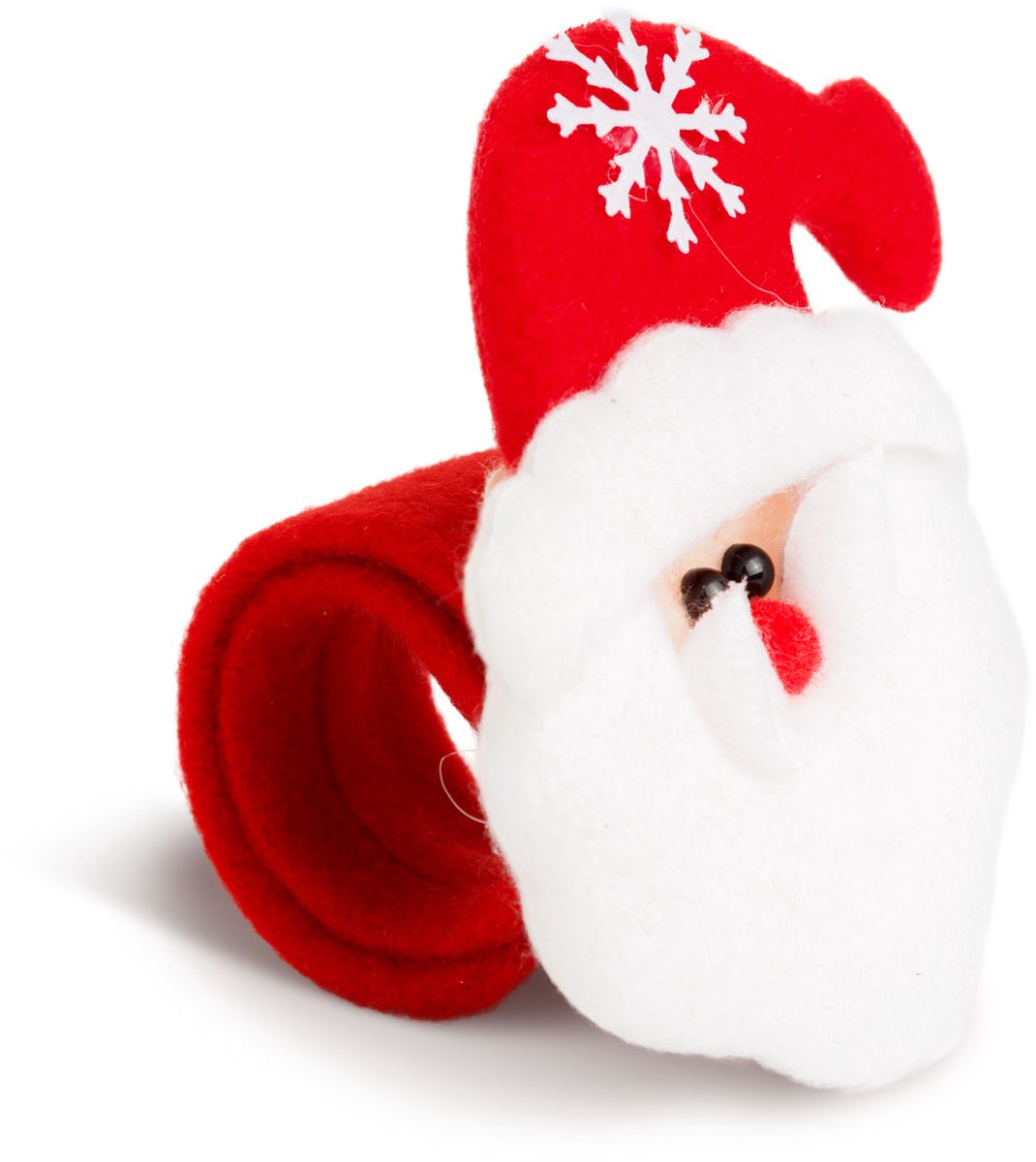 Kerst Armband & Haar Donut – Santa Claus – 2-in-1 Accessoire (Armband Of Knotmaker) – Zacht En Flexibel – Rood – Polyester – 21 × 8 Cm – 1 Stuk [59737A]