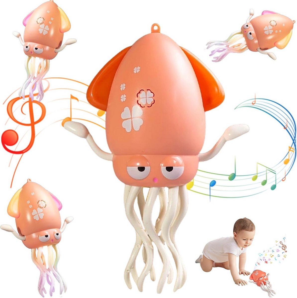 Elektrisch Dansend Octopus Speelgoed met Muziek en Licht voor Baby's
