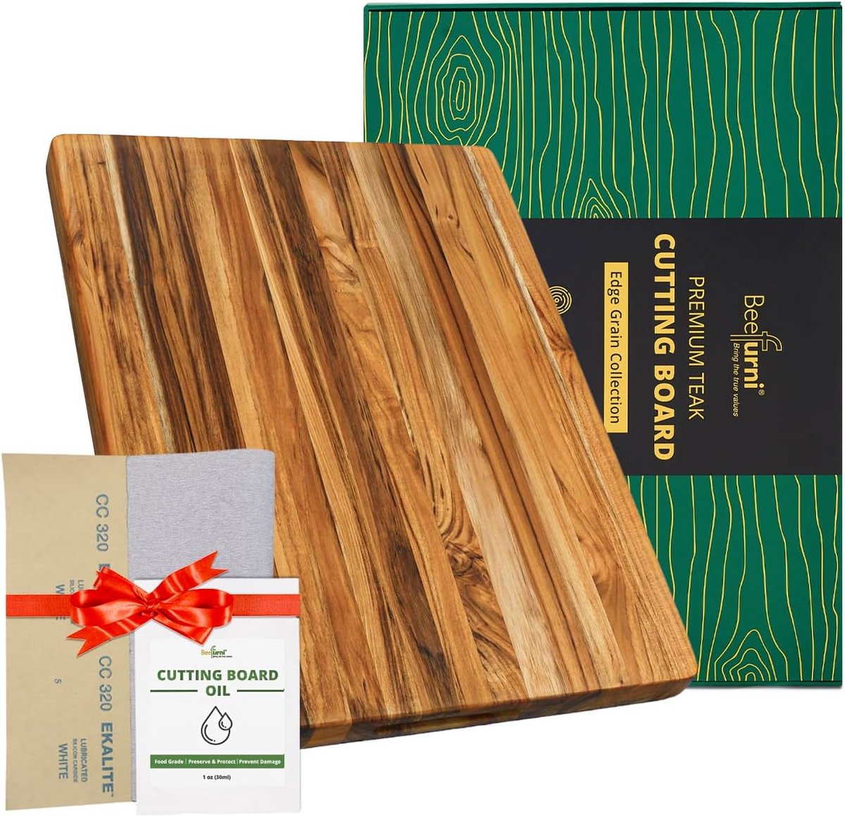 Grote Houten Snijplank van Teakhout met Handvat - Omkeerbaar Slagersblok
