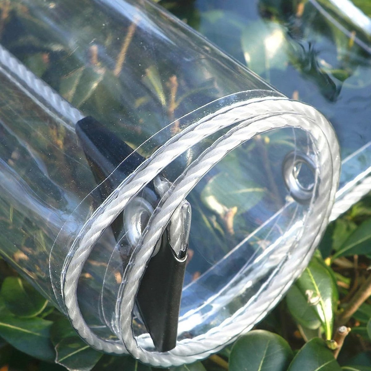 Transparante Zeil met Oogjes - 0.35 mm Dikke Multifunctionele PVC Beschermhoes voor Auto, Kamperen en Tuinmeubels (180 x 230 cm)