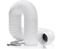 Flexibele Afvoerslang 100mm 5m Wit voor Mobiele Airco & Droger