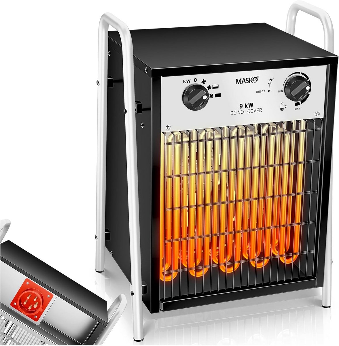Krachtige 9kW Elektrische Kachel met Thermostaat | 9000W Verwarmer voor Binnen & Buiten