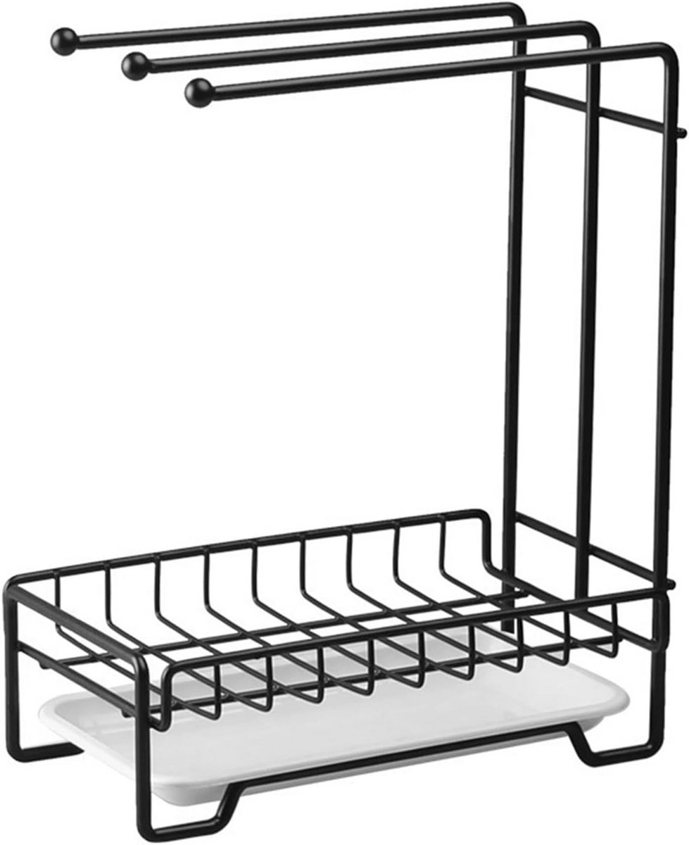 Spoelbak Organizer voor Keuken: Droogrek voor Vaatdoeken en Sponzen