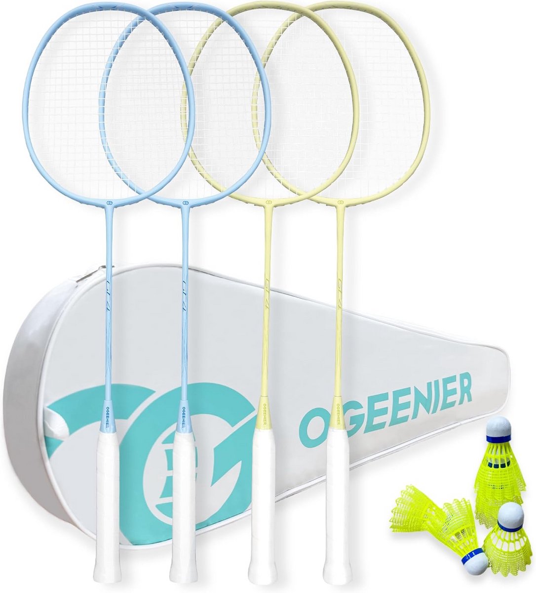 Badminton Set Compleet met 4 Rackets en 6 Shuttles - Geschikt voor Beginners en Familie