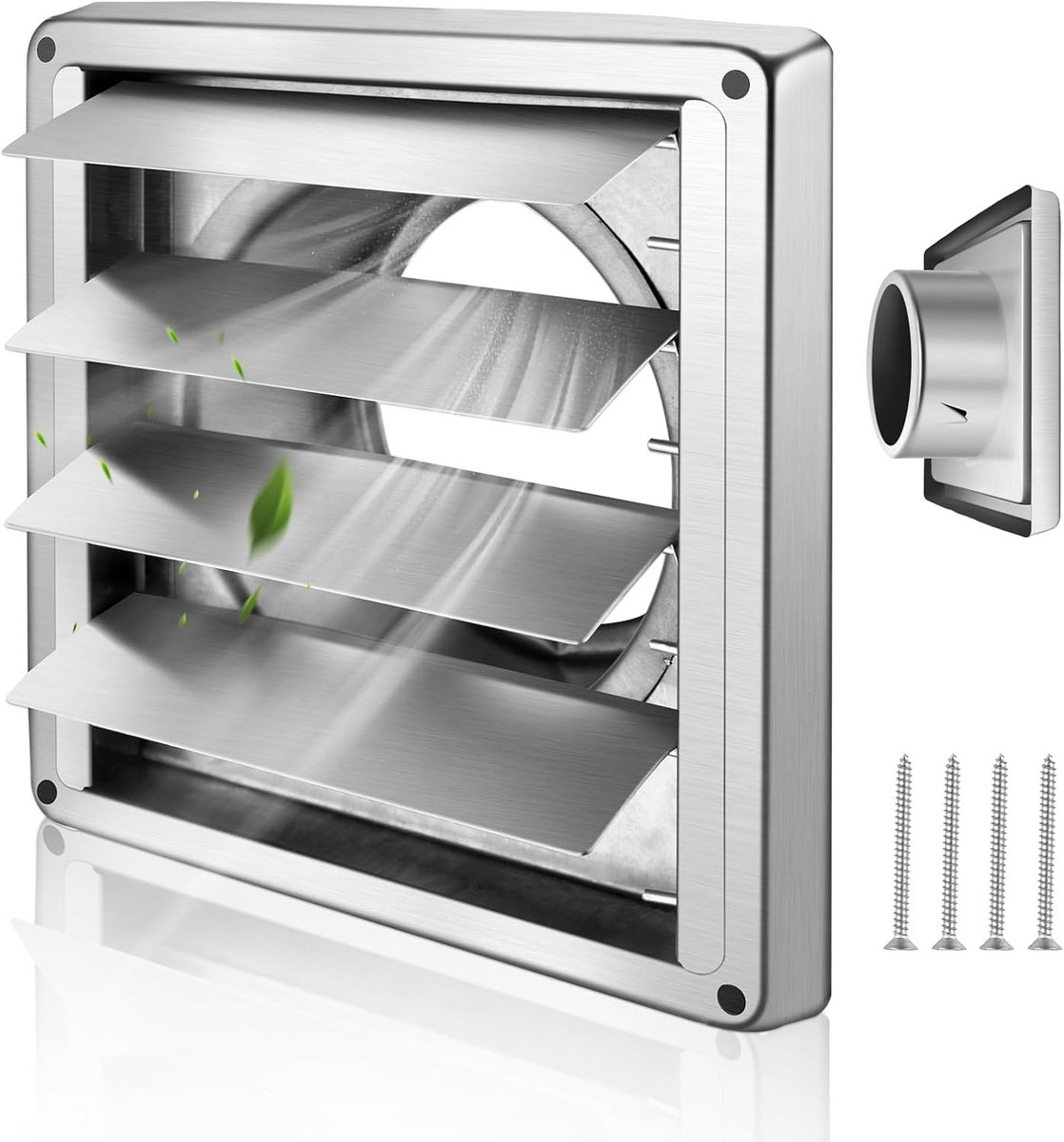 Vierkante Ventilatie Rooster RVS 150mm - Luchtrooster voor Buitenmuur & Badkamer
