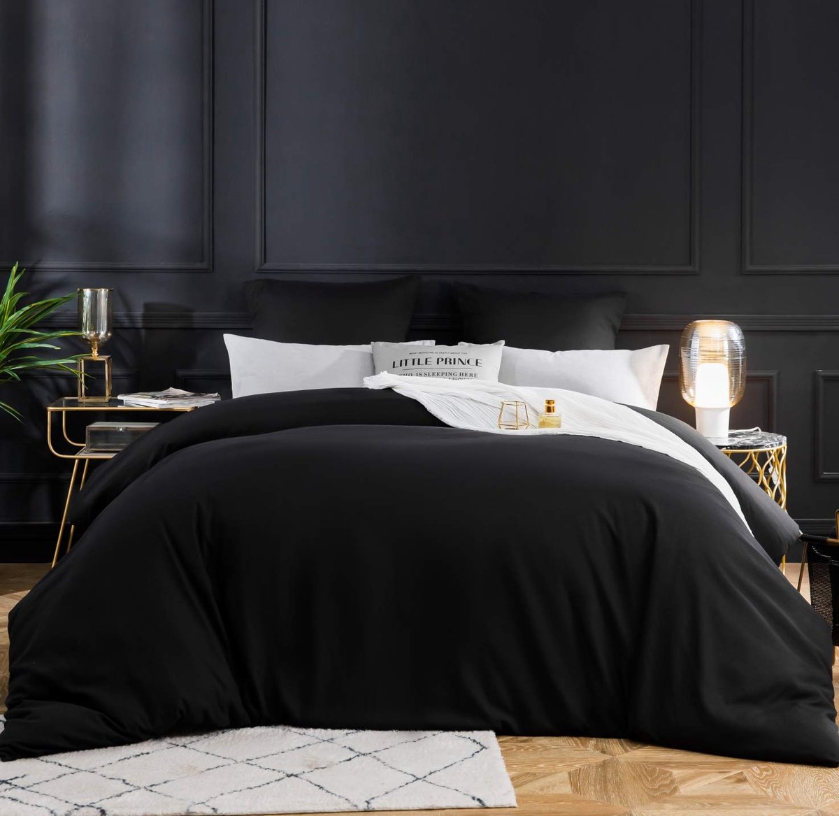 Unyqoos Zacht en stijlvol beddengoed met ritssluiting voor een comfortabele nacht zwart
