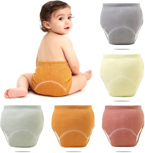 Culotte d'apprentissage Bébé - 5 pièces - M - taille 100 - Convient pour 8-13 kg - Culotte d'apprentissage Bébé - Imperméable - Katoen - Culotte d'apprentissage unie - Lavable - Respirante et confortable - Facile à mettre et à enlever