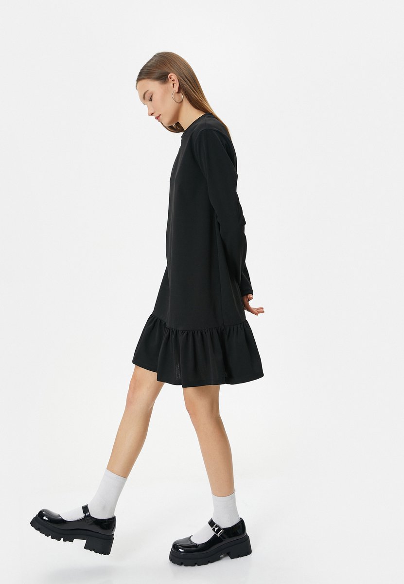 Mini-lengte Basis Volantkleid