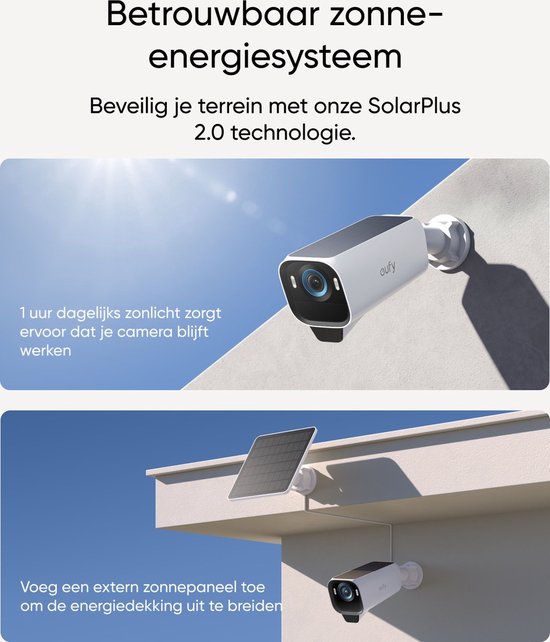 eufy Security S3 Pro Buitencamera's, 4 Pack met HomeBase 3 - Outdoorcam set - 4K Ultra HD resolutie, MaxColor Vision™ technologie, Zonne-energie met SolarPlus™ 2.0, Compatibel met Apple HomeKit, Alexa en Google Assistant van Merkloos — afbeelding 3