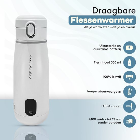 EuroBaby® Flessenwarmer Baby - Geen gehuil meer onderweg, altijd warme melk - Draadloos & veilig van Merkloos — afbeelding 2